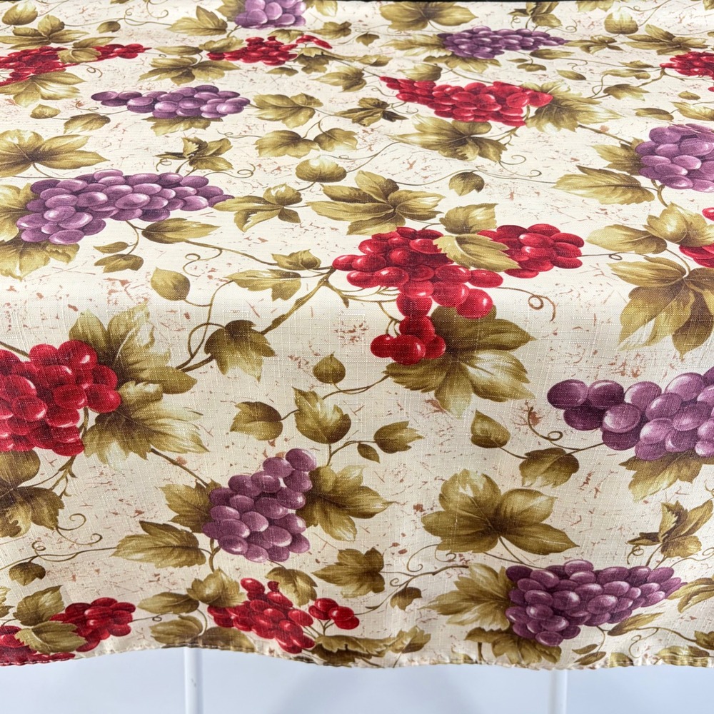 Tablecloth Grape Vineyard Print Rustic Mediterranean 60x82 Rectangular Winery